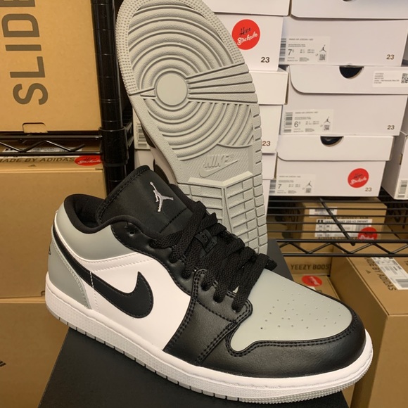 Nike Air Jordan 1 Low Grey Shadow Toe Shoes 553558-052 (GS) Youth & Men's Sizes - Picture 3 of 12
